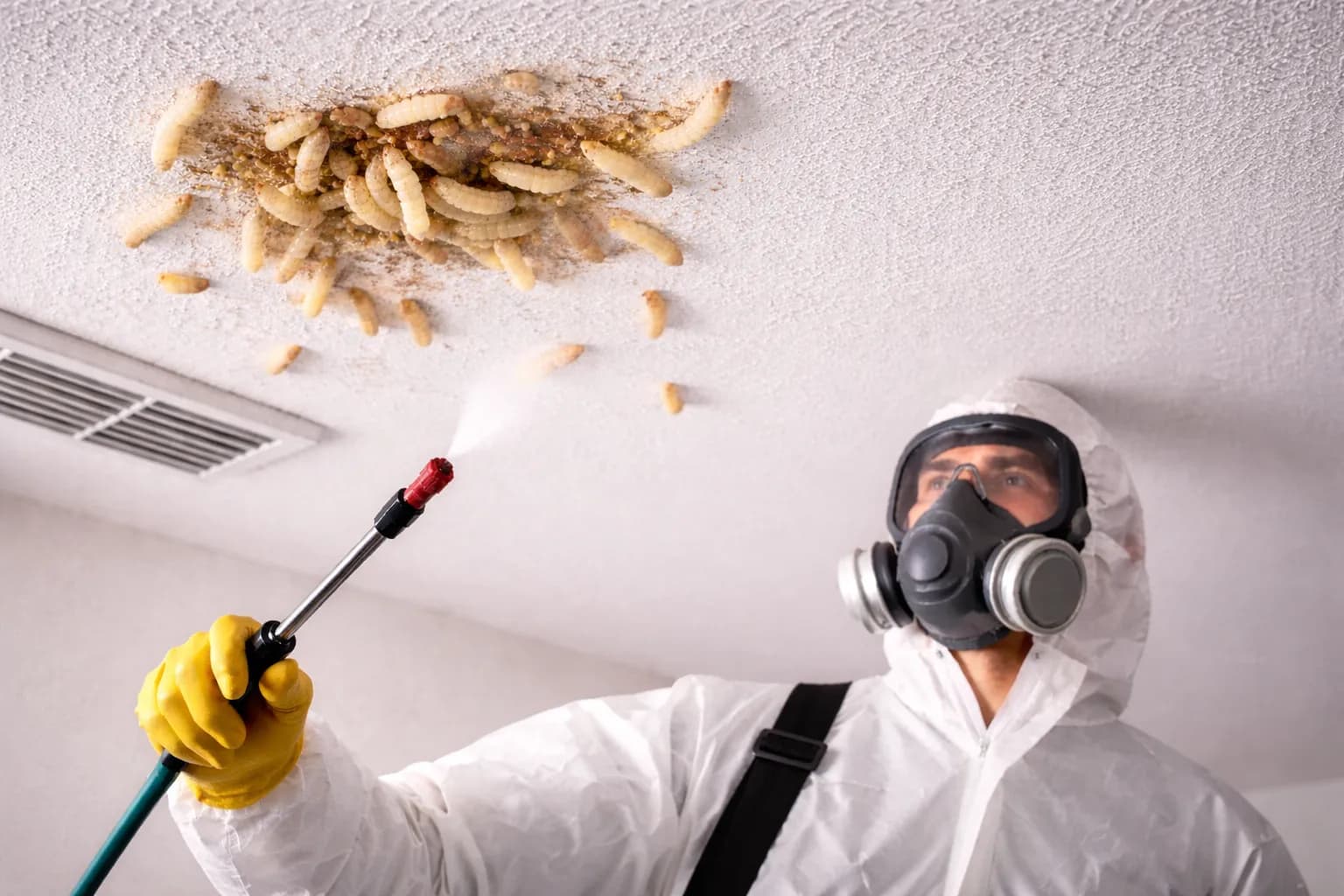 תולעים לבנות על התקרה